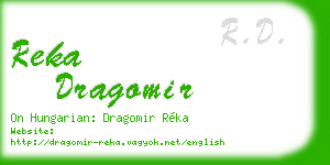 reka dragomir business card
